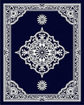 Ornate White Floral Geometric Design Rug