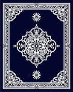 Ornate White Floral Geometric Design Rug
