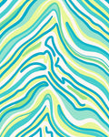 Wavy Teal Aqua Lime Stripes Rug