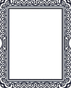 Ornate Vintage Scroll Border Rug