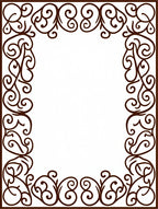 Ornate Scrollwork Frame Design Rug