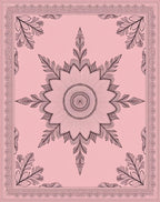 Delicate Floral Mandala Outline Rug