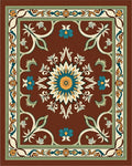 Ornate Floral Medallion Pattern Rug