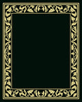 Golden Leaf Scroll Border Rug