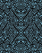 Abstract Light Blue Black Pattern Rug