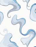 Flowing Blue Cloud-Like Abstract Pattern Rug