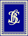 Classic Blue Cream Monogram Design Rug
