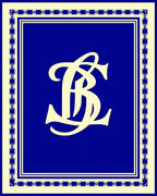 Classic Blue Cream Monogram Design Rug