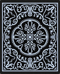 Ornate Black And White Floral Rug