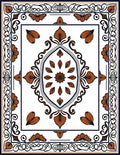 Terracotta Leaf Symmetry Design Rug