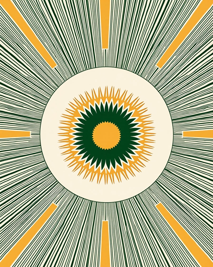 Radiant Sunburst Starburst Patterns Rug