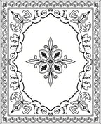 Classic Black White Floral Scroll Rug