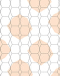 Soft Peach Geometric Honeycomb Pattern Rug