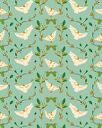 Whimsical Birds Floral Vines Pattern Rug