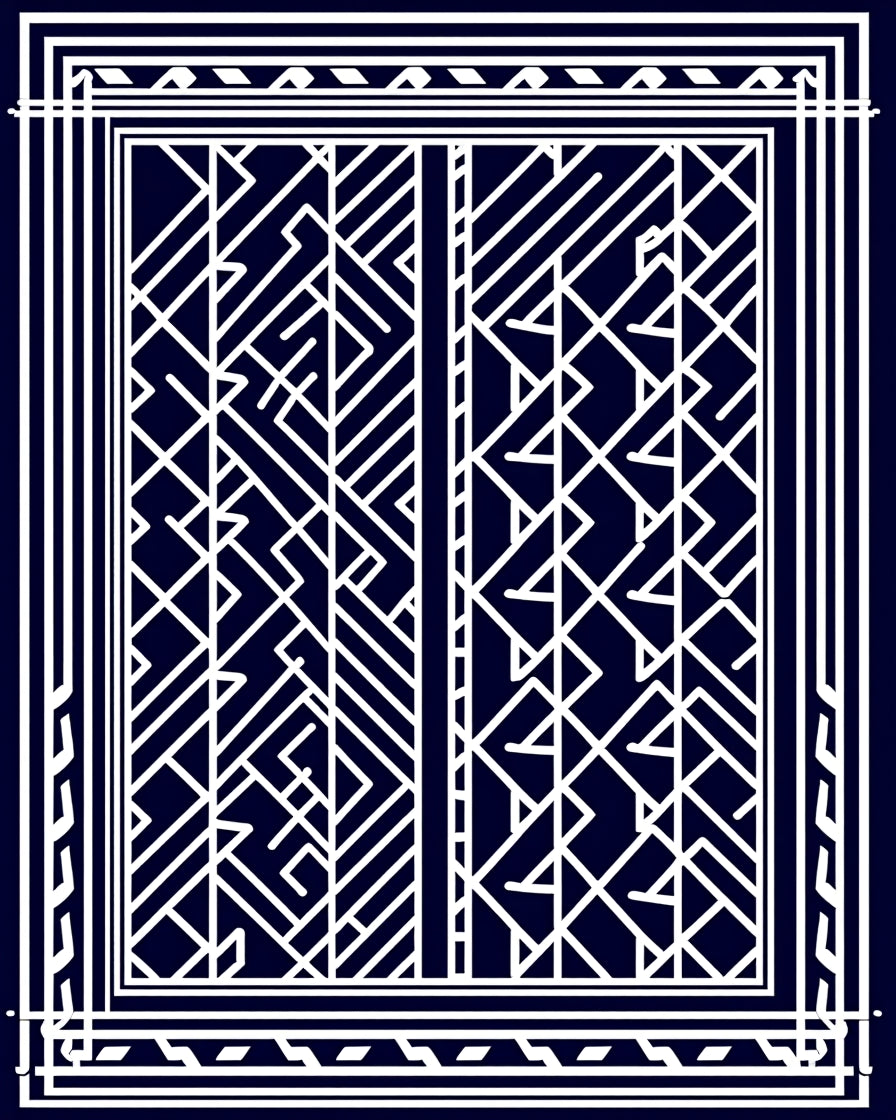 Art Deco Geometric Lines Rug