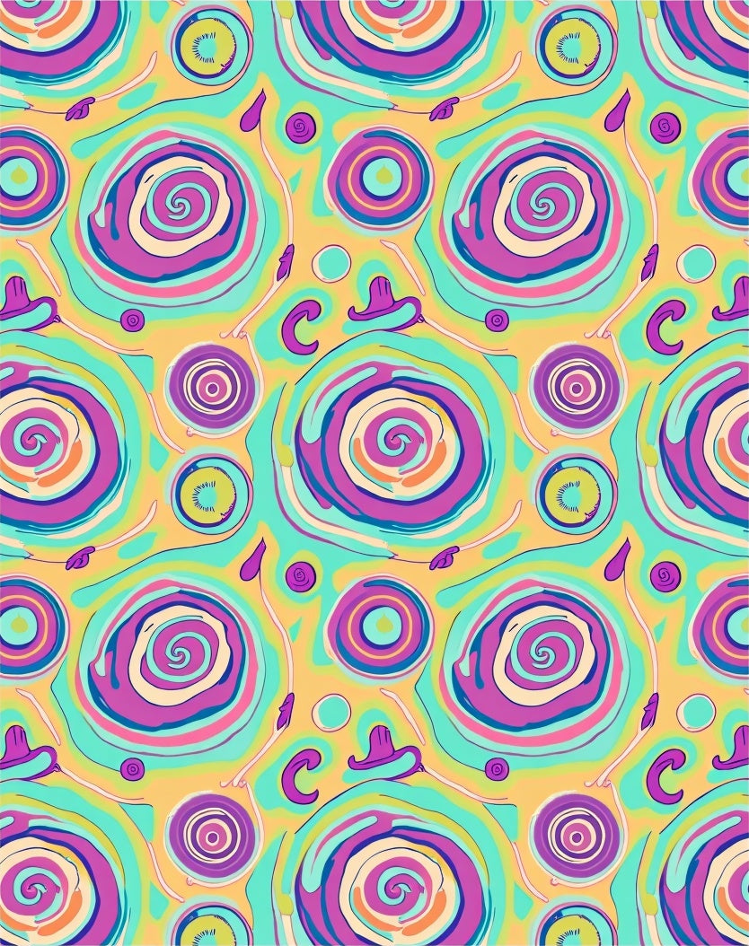 Psychedelic Swirl Vibrant Pattern Rug