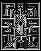 Abstract Geometric Maze Pattern Rug