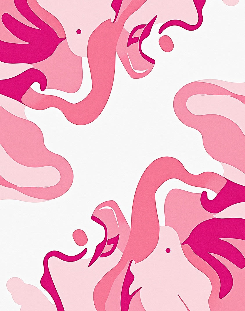 Whimsical Pink Swirl Abstract Design Rug