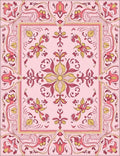Classic Floral Patterned Pink Rug