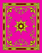 Ornate Sun Floral Pink Rug