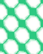 Green White Geometric Hexagon Pattern Rug