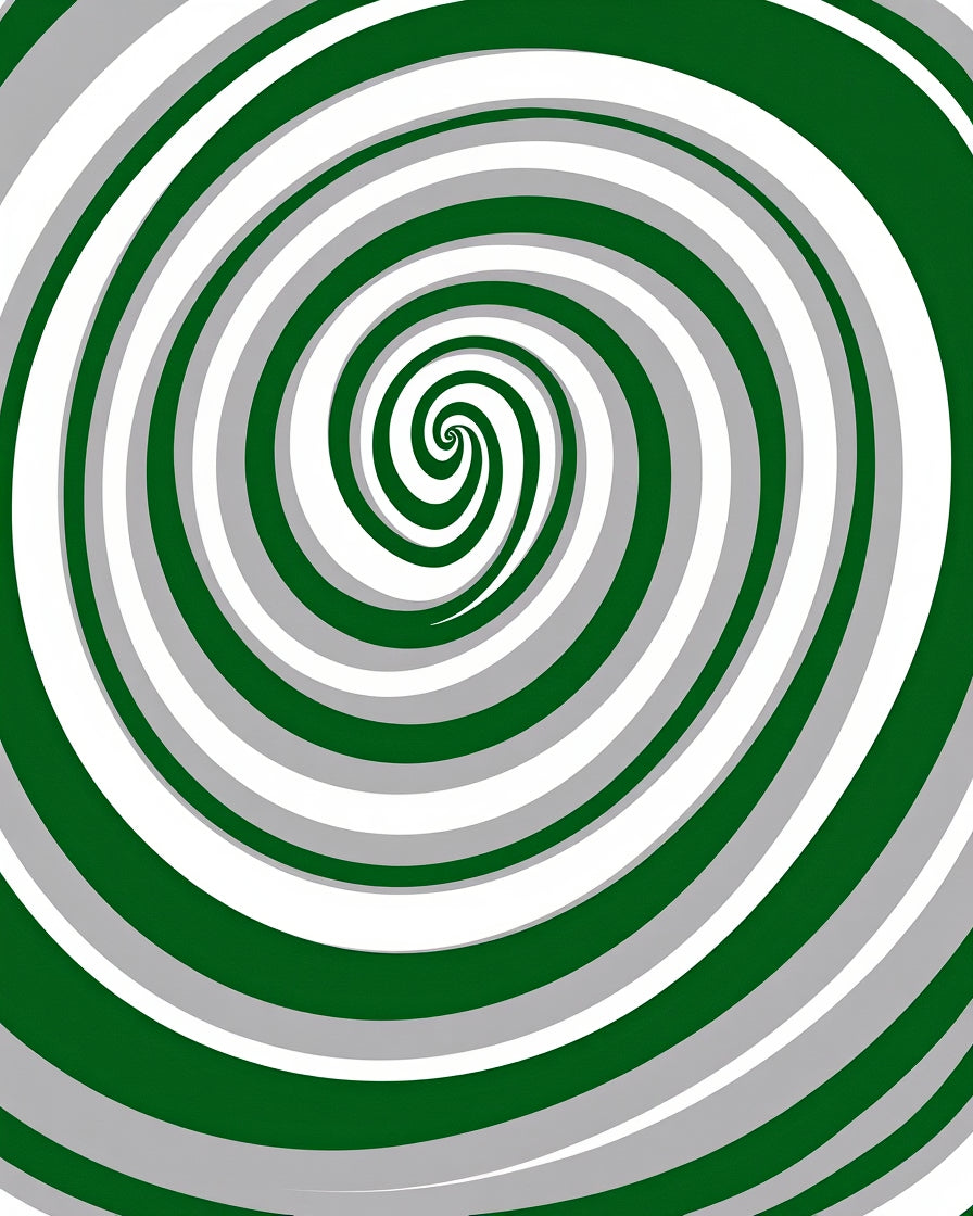 Green White Gray Swirl Pattern Rug