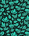 Aqua Leaf Patterned Abstract Design Rug