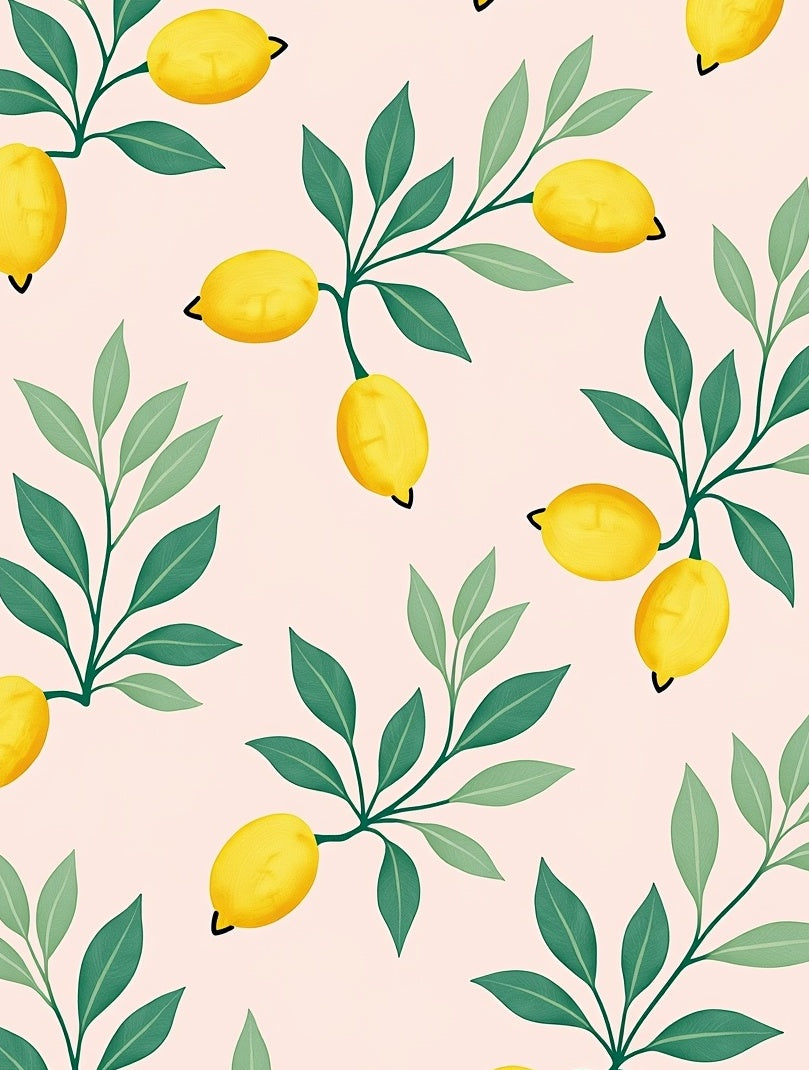 Lemon Branch Pattern Garden Rug