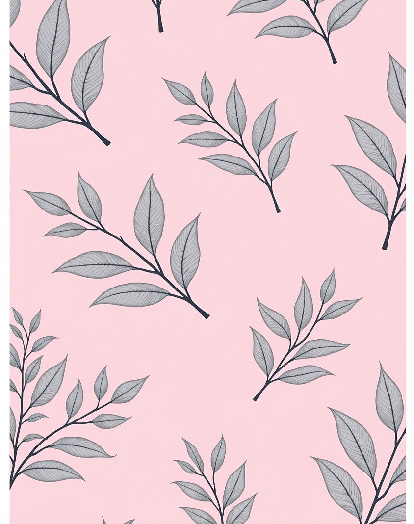 Delicate Leaf Branch Print Rug