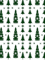 Deep Green Forest Winter Snowflakes Rug