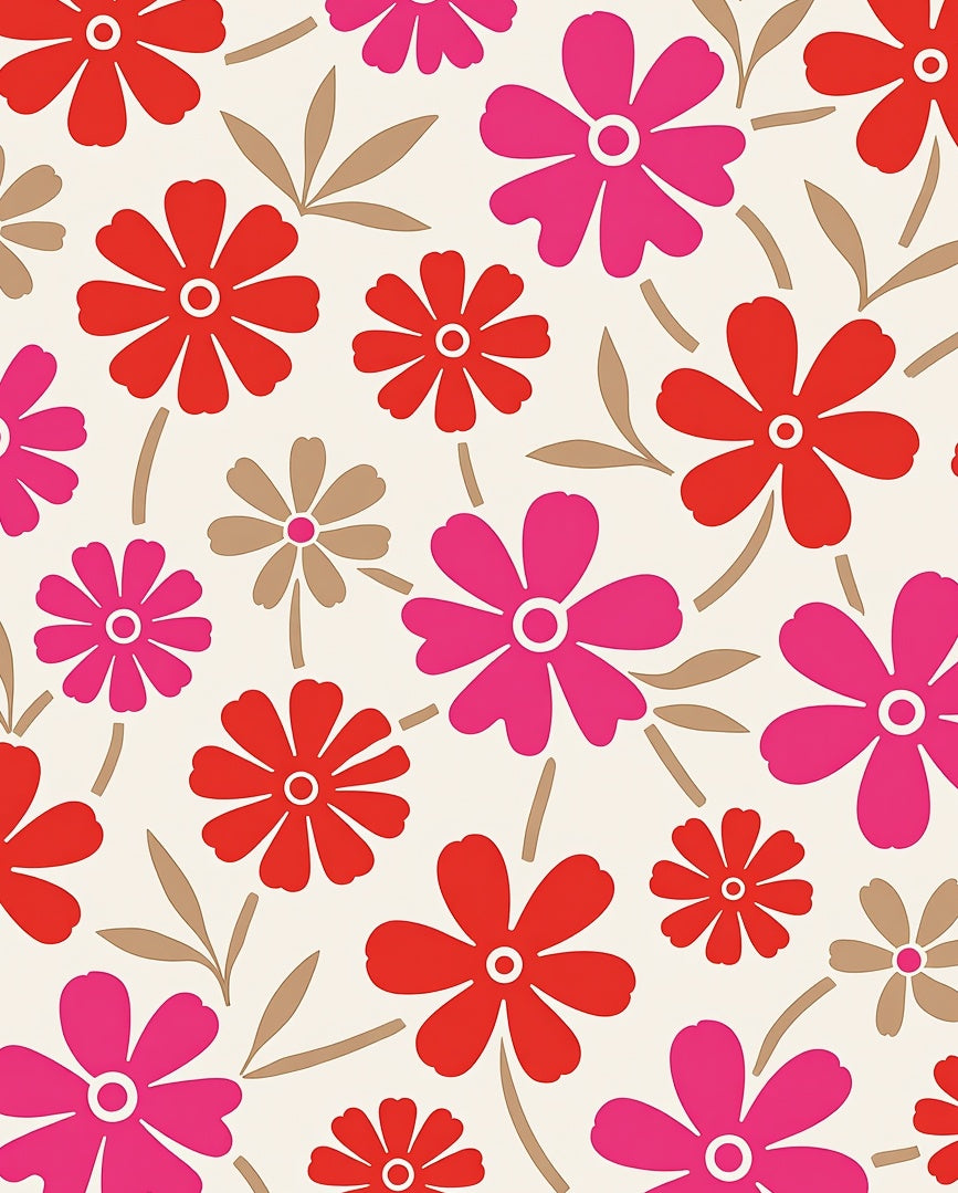 Retro Floral Delight Rug