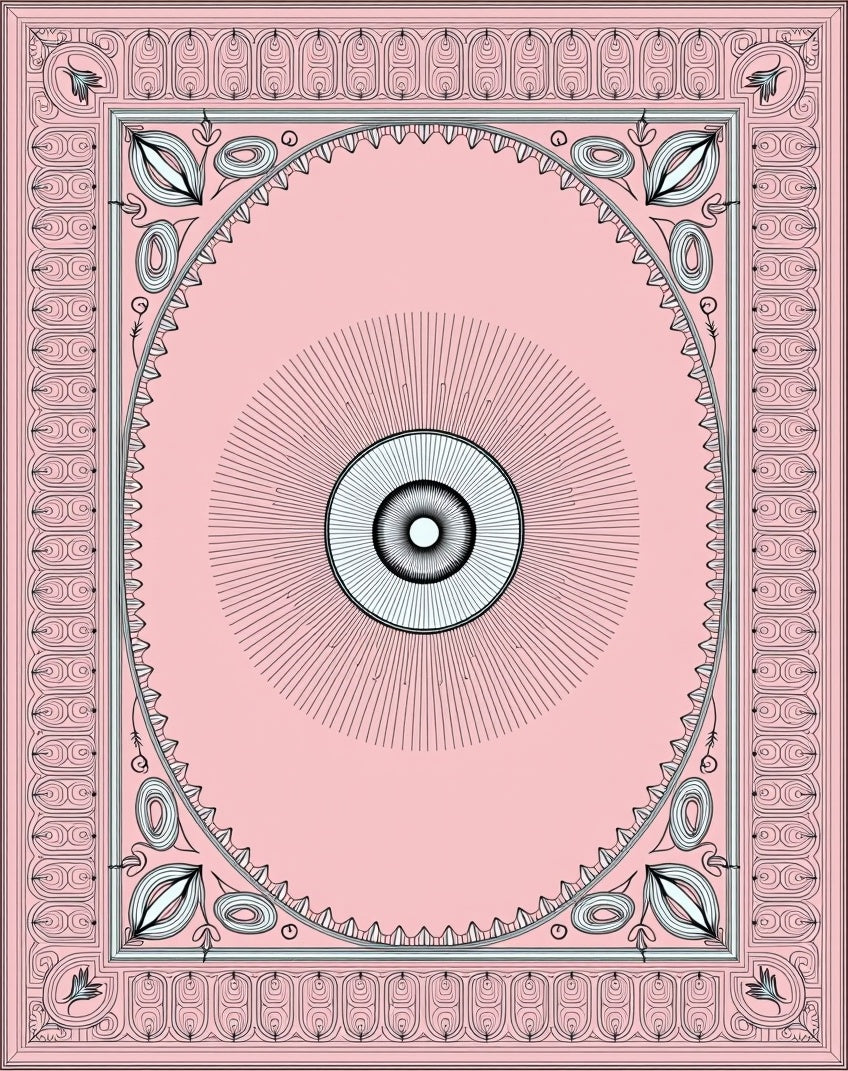 Pink Geometric Eye Pattern Rug