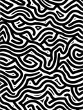 Black White Interlocking Wavy Lines Rug