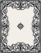 Ornate Black Scrollwork Decorative Cover Rug