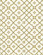 Golden Quatrefoil Lattice Pattern Rug