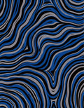 Abstract Blue Gray Swirl Pattern Rug