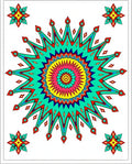 Radiant Sunburst Mandala Pattern Rug