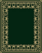 Elegant Cream Floral Border Green Rug