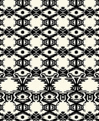 Bold Black Abstract Geometric Pattern Rug