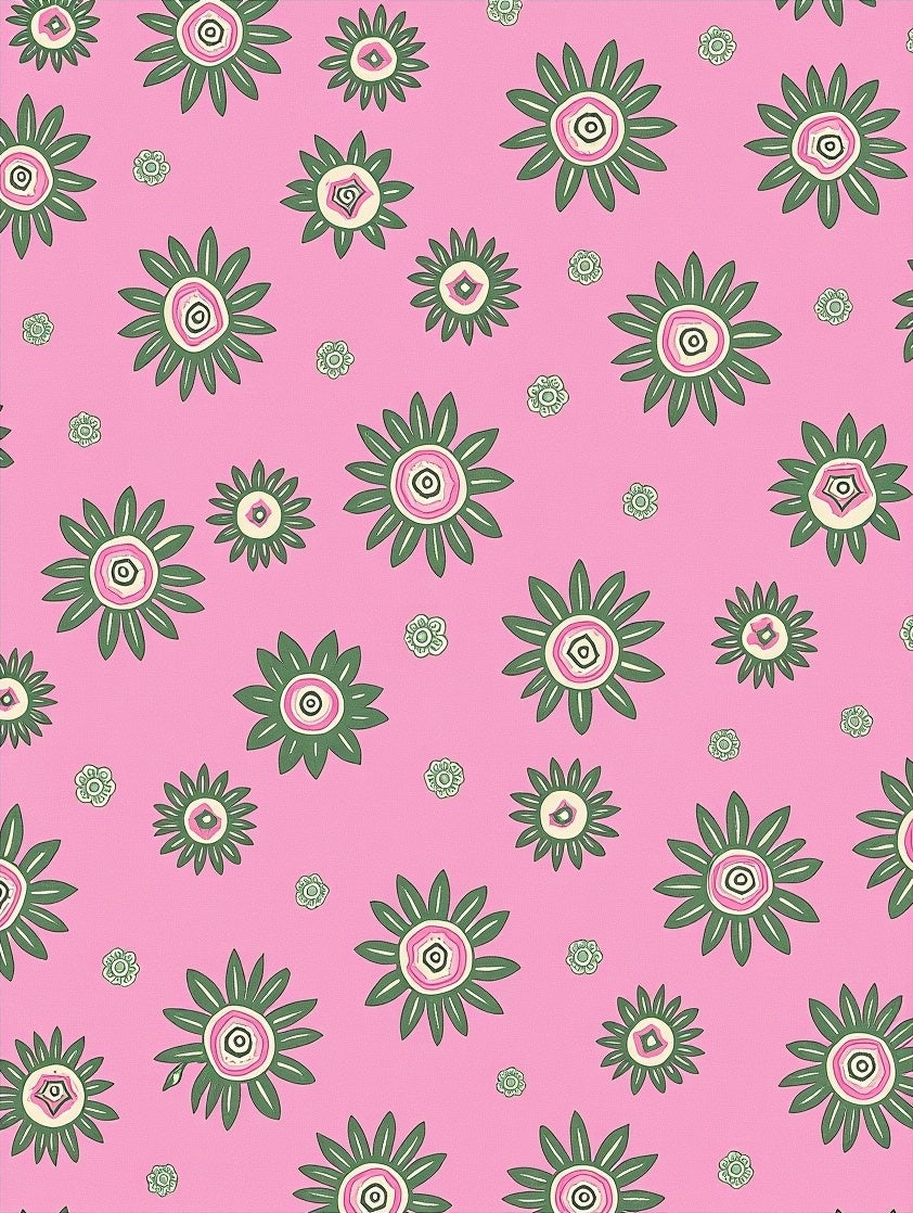 Pink Floral Pattern Daisy-Inspired Design Rug