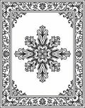 Intricate Floral Mandala Border Design Rug
