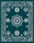 Whimsical White Snowflake Winter Night Rug