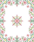 Floral Vines With Pink Blossoms Design Rug