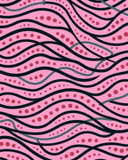 Pink Wave Dots Pattern Design Rug