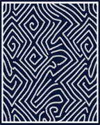 Stark White Chain Link Geometric Design Rug