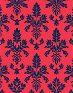 Classic Floral Scrollwork Red Navy Rug