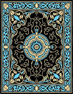 Intricate Floral Symmetry Pattern Rug