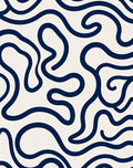 Navy Swirl Abstract Pattern Rug
