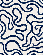 Navy Swirl Abstract Pattern Rug