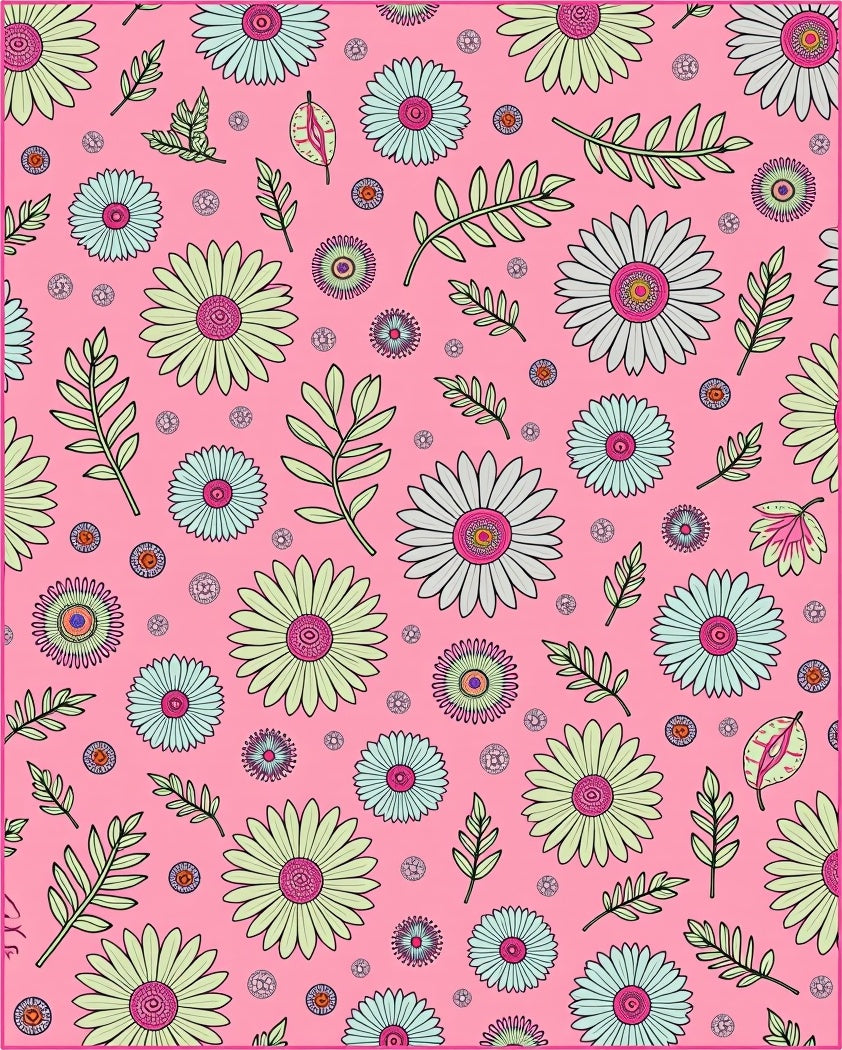Retro Floral Pattern Decorative Rug